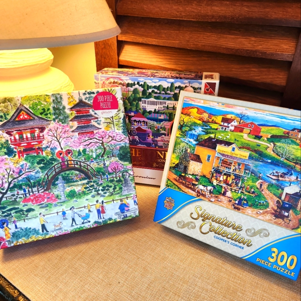 Beautiful 300 Piece Puzzles, Signature Collection. All pieces included. 3 puzzle